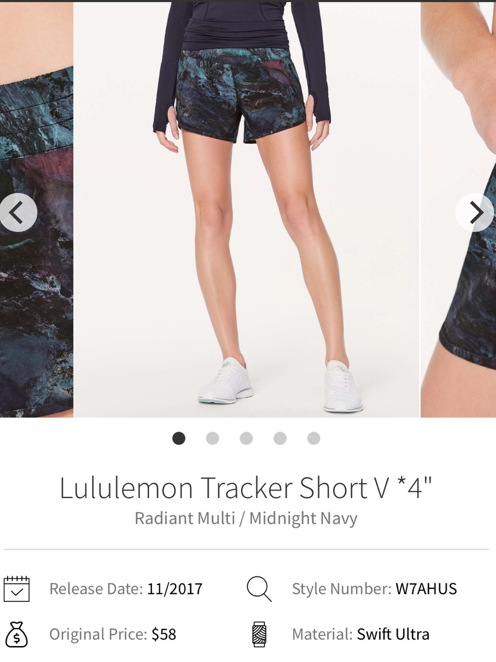 lululemon athletica Tracker Short V 4" - Radiant Multi / Midnight Navy